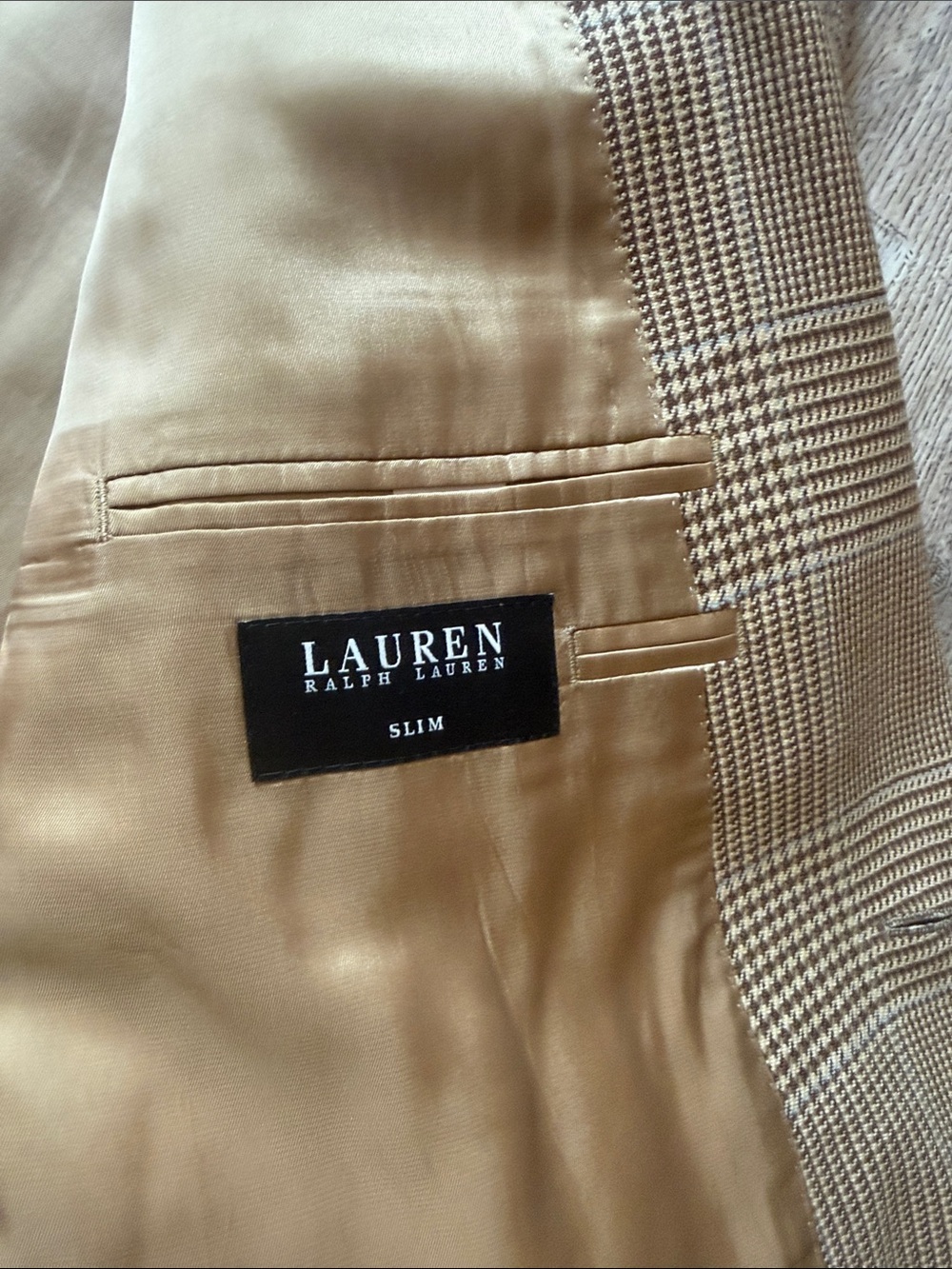 Lauren Ralph Lauren Tan Glen Plaid Sport Coat Blazer - Picture 2 of 9